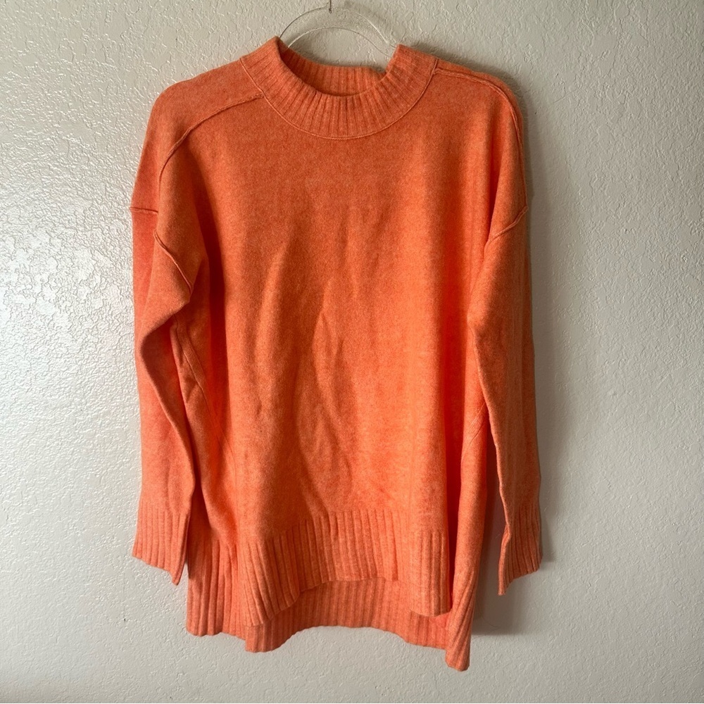 New Free People Phoebe High-Low Tunic Sweater Orange size S - Picture 3 of 7